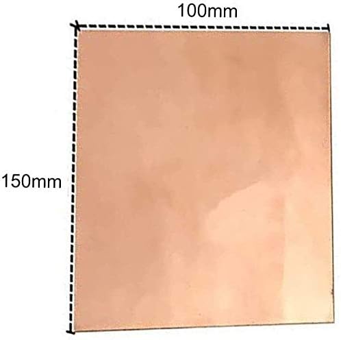 Меден лист YIWANGO от чиста медна ламарина Фолио За бижута, Подходящи за заваряване и запояване 100 мм x 150 мм, 100