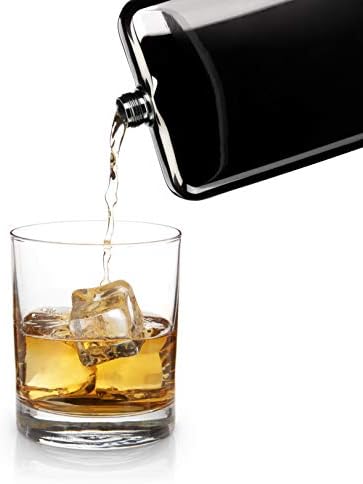 Viski Gunmetal, Черна Фляжка за алкохол с винт капак от Неръждаема Стомана за жени и Мъже, 6 Унции, Определени от 1