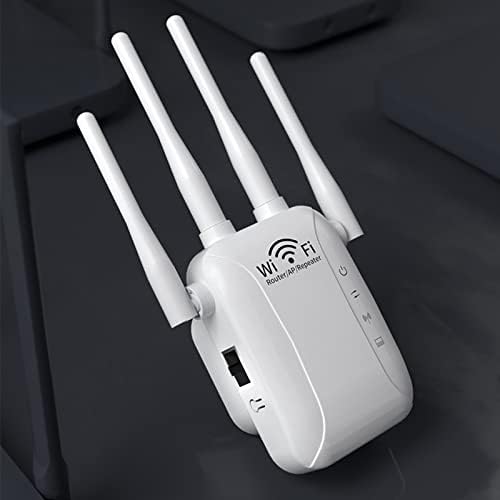 Двойна лента Wi-Fi Ретранслатор на 2,4 и 5 Ghz, Удължител обхвата на Wi-Fi 1200 Мб/с Усилвател на сигнала на Wi-Fi с
