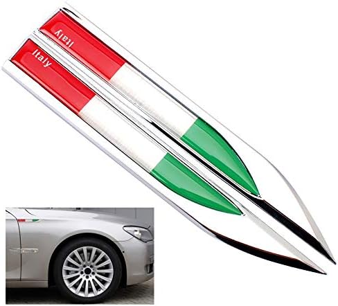 2 елемента Нова Кола Хромирани Етикети Италия Италиански Флаг Автомобил Хромирана Емблема Стикер 3D Стикери Състезанието