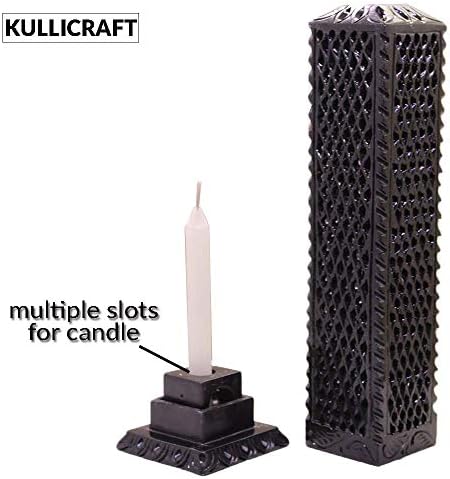 KC KULLICRAFT Мраморна горелка ръчно изработени от черен талк с ароматни пръчици |Свещник|Чаена лампа - перфектна дърворезба