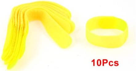 Uxcell Органайзер за кабели С Подвижни закопчалка-кука и Линия, 10 бр., Жълта