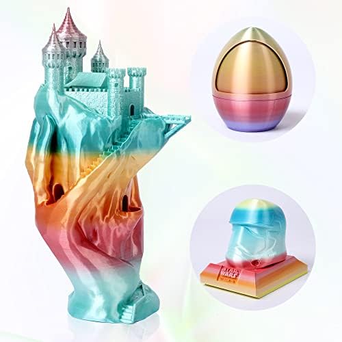 Конци за 3D-принтер Silk Rainbow PLA, Glod-Жълта + Magic PLA Silk Синьо-Коприна Червена Нишка, само на 2 бр.