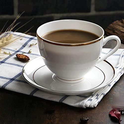 TREXD Костен Порцелан Чашата за Кафе С Блюдцем И Комплект Лъжици Керамични Висококачествен Порцелан Чаена Чаша За Кафе