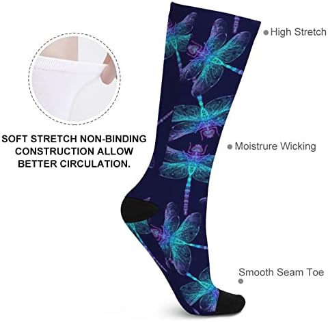 Чорапи Aurora Dragonfly с Цветен Блок, Спортни Високи Чорапи, Чорапи-Тръба за Тийнейджъри и Възрастни