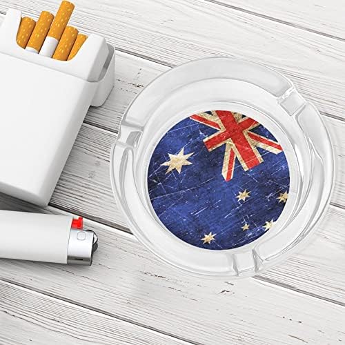Ретро Состаренный И Почеса Австралийски Флаг, Стъклени Пепелници За Цигари, През Цялата Титуляр За Пушачи, Пепелник За