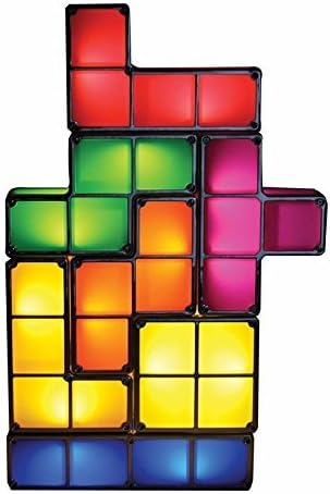 BonZeal Принудителна Лека Пластмасова Настолна лампа за Tetris, Штабелируемая Led Крушка -