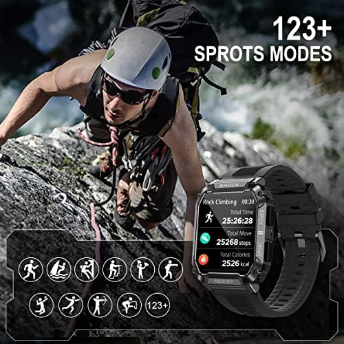 Смарт часовници WalkerFit M2 Max (Отговор / осъществяване на повикване), Reloj Inteligente, Военен фитнес тракер 1,95