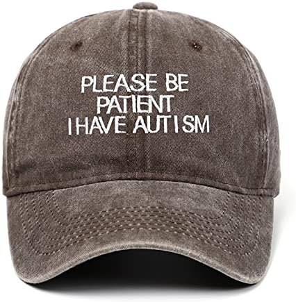 YUNXIBASECAP Памук Унисекс Моля, бъдете търпеливи, имам бейзболна шапка с Аутизъм, Регулируем Шапка за татко