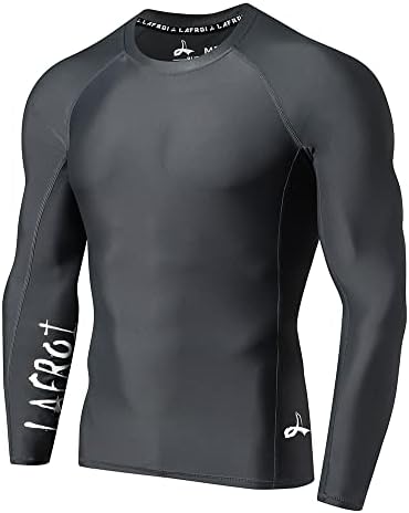 LAFROI Мъжки Компресиране защита От акне с дълъг ръкав UPF 50+ Baselayer Skins Performance Fit-CLYYB