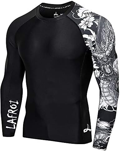 LAFROI Мъжки Компресиране защита От акне с дълъг ръкав UPF 50+ Baselayer Skins Performance Fit-CLYYB