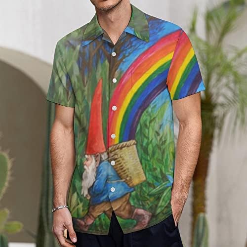 Мъжка риза FAMOORE с дълъг ръкав, мъжки риза на Деня на Св. Патрик, Лацканы с 3D Цифрово Принтом, Однобортный Къс Ръкав