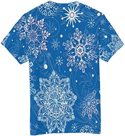 Мъжки t-shirt на Заден план С Снежинками, Тениска с къс ръкав и кръгло деколте, Веерная тениска XXXXL