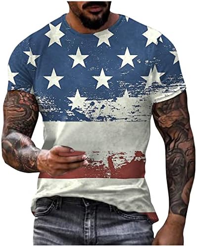 Мъжки Патриотическая Тениска с Къс ръкав, Блузи с Принтом на Американското САЩ, Ежедневни Тениски Свободно Намаляване