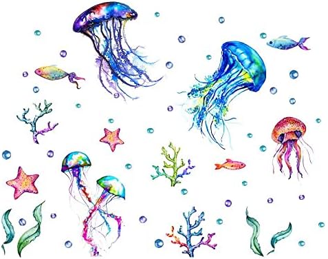 Demoue Подводен Свят, Медузи, Морски Звезди, Стикери за Стена за декор на Стаята, Океанските Етикети, Изкуство Подводна