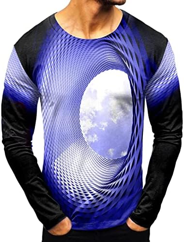 XXBR 2022 Есенни мъжки ризи с дълъг ръкав, улични Тениски с 3D Цифрово графичен принтом с кръгло деколте, Ежедневни,