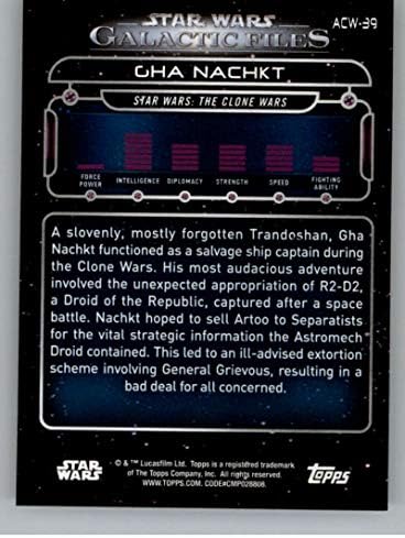 2018 Topps Star Wars Galactic Files Синьо ACW-39 Gha Nachkt Официалната Неспортивная Търговска картичка в NM или по-добро