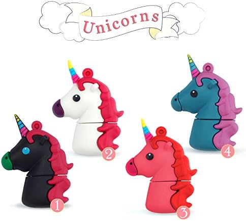 leizhan Unicorn USB Флаш памет 16 GB Комплект от 4 Флешек Детски Флаш памет Студентски Флаш памет