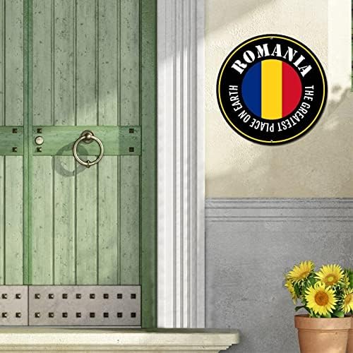 Кръгла Метална Табела Флаг на Страната на Румъния е най-Голямото Място на Земята Ретро Венец Табела На Вратата на Дома