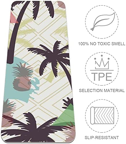 Siebzeh Екзотични Джунгли Листа на тропическите видя ниска палма Премиум-Дебела подложка за Йога Екологично Чист Каучук