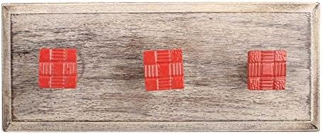 Кука IndianShelf 2 В опаковка | Кука за ключове на стената | Червени Стенни Закачалки за дрехи | Wooden Уникален Стенен