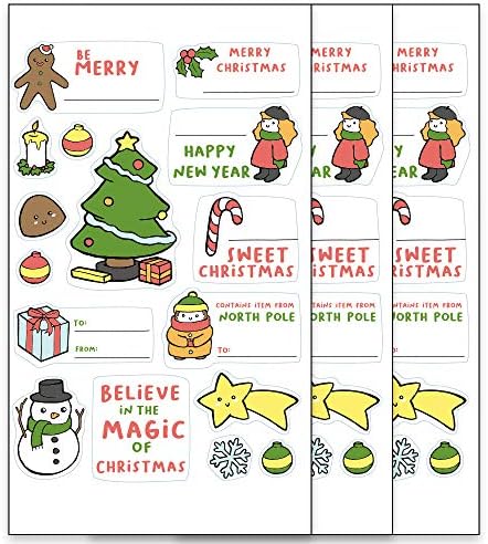 48 x Коледни Стикери-етикети за Бижута и Персонализация на подаръци (Коледа)