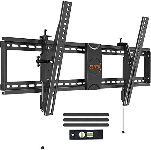 Монтиране на стена ELIVED TV за повечето телевизори с диагонал 42-86 инча, максимално натоварване 120 кг., Наклон на