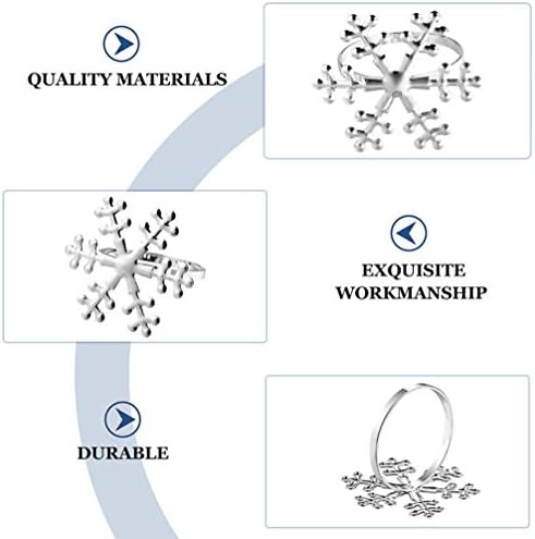 Коледен Декор NUOBESTY Коледни Поставки За Салфетки, Пръстени за Салфетки във формата на Снежинки, Пръстени за Салфетки