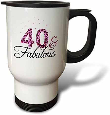 3D чаша 40 и приказно-весел девчачий подарък за рожден ден - черно и ярко розово леопардовый разпечатки с надпис рожден