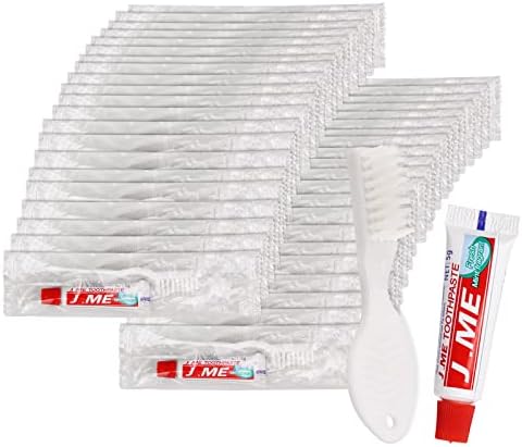 Еднократни четки за Зъби Xuezoioy с паста за зъби, в мини опаковки-по 60 броя в Бяла индивидуално опаковани, Мини-Комплект