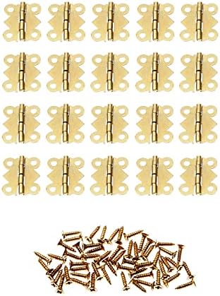 40шт 20 мм x 17 мм Златни Мини Панти-Пеперуда С 4 Дупки Чекмедже на Шкафа в Ковчег За Бижута Декоративна Контур За Мебелен