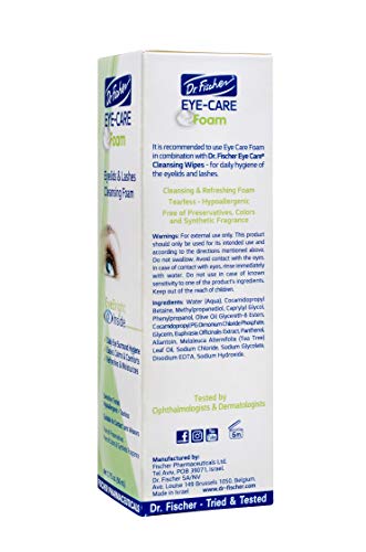 Пенка за грижа за очите Dr. Fischer | Почистващо средство за очи и миглите, успокояващ, омекотяващ, освежаващ и овлажняващ