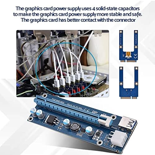 Адаптер fosa PCI-E от 1x до 16x Странично с кабел за захранване MOLEX към SATA-Адаптер за свързване към графика на процесора-Майнинг
