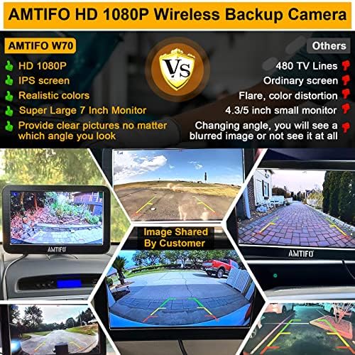 AMTIFO Безжична Резерв Автомобилна Камера HD 1080P WiFi Система за обратно виждане 7-Инчов Монитор Комплект Камион Кемпер