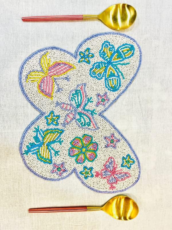 Декоративна кърпа MFU-MADE FOR YOU са ръчно изработени във формата на пеперуда, бродирани с мъниста, идеален за вечеря,