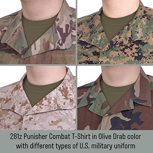 281Z Мъжка Тениска От Еластичен памук в стил Милитари с дълъг ръкав - Бойна Риза За Разходки на Открито - Punisher Combat Line