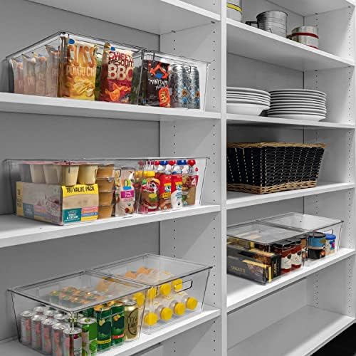 Пластмасови кутии за съхранение на ClearSpace с капаци XL – Перфектната организация на кухня или килер - Органайзер за хладилник, Организация, килер и кутии за съхранени?