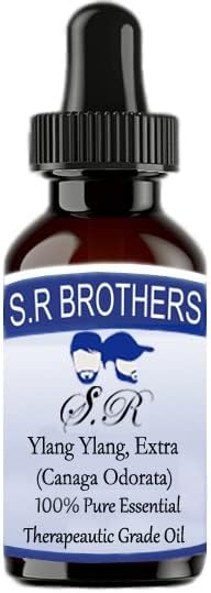 S. R Brothers Иланг-Иланг Екстра (Canaga Odorata) Е Чисто Натурално Етерично масло Терапевтичен клас с капкомер 100 мл