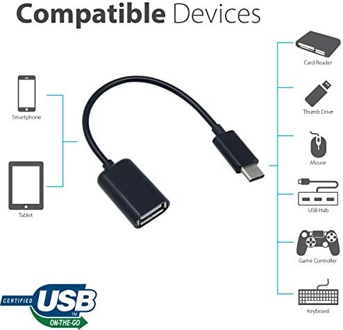 Адаптер за USB OTG-C 3.0, съвместим с вашия LG 34WK95U-W, осигурява бърз, доказан и многофункционално използване на функции като например клавиатури, флаш памети, мишки и т.н. (Ч