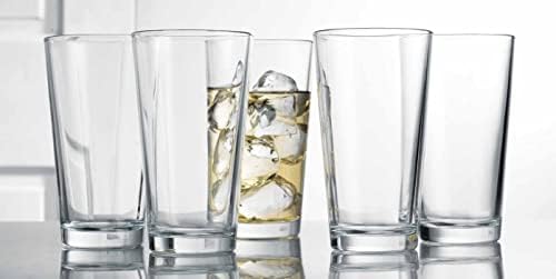 Комплект чаши за пиене Glaver's от 6 стъклени чаши за хайбола обем 15,7 унции премиум-клас, изящни стъклени чаши Колинс Cooler. За бар, вода, бира, сок, студен чай и коктейли. Мо