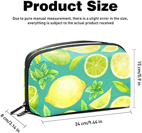 Електронен органайзер с лимон, зелени плодове, устойчив на удари калъф за носене, защитен калъф, малка чанта-органайзер за кабели за пътуване