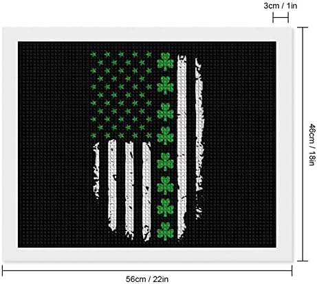 Денят на Св. Патрик Ирландски Американски Флаг 5D САМ Диамантена Живопис Фигура Пълен Набор от Тренировки Комплекти Картини,