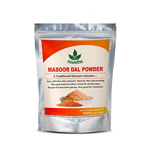 Билков Омекотители за лице Havintha Masoor Dal Powder | Осветляющее и Почистващо средство за кожата - 227 Грама