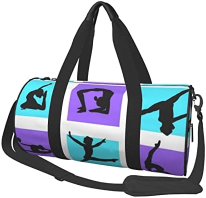 Пътна чанта с принтом за гимнастической игри, Кръгла чанта Унисекс. Подходящ за спорт, Фитнес, Чанти за пазаруване