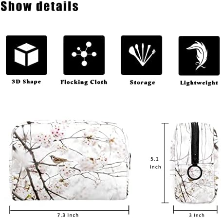 TBOUOBT козметични чанти за Жени, Косметичка За Пътуване, Органайзер За Аксесоари, Пролет Цветето, Пейзаж с Птици