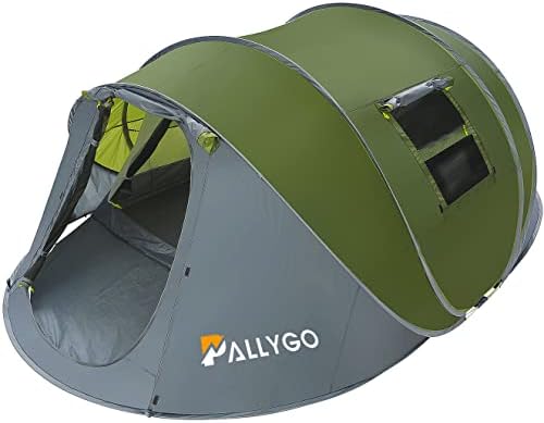 PALLYGO Лека Всплывающая Палатка за 6 Души Палатка за Къмпинг, за Пътуване Двуслойни Водоустойчив Мигновени Семейството