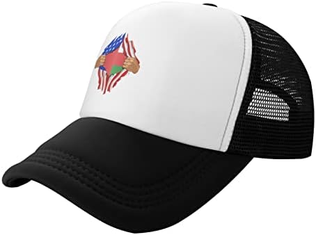 Детска бейзболна шапка със знамената на САЩ и Оман BOLUFE, има добра дишаща функция, естествен комфорт и дишаща