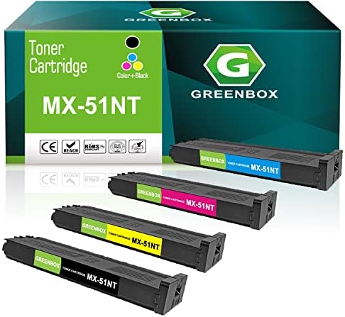 GREENBOX Съвместим тонер касета MX-51NT за смяна на касета Sharp MX-51NT MX-51NTBA MX-51NTCA MX-51NTMA MX-51NTYA за MX-4110N