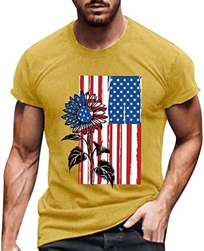 Риза MIASHUI и Комплект Ризи За Мъже, Мъжки тениски с подсолнухом, айде Тениска в Деня на Независимостта, D, Мъжки Голяма