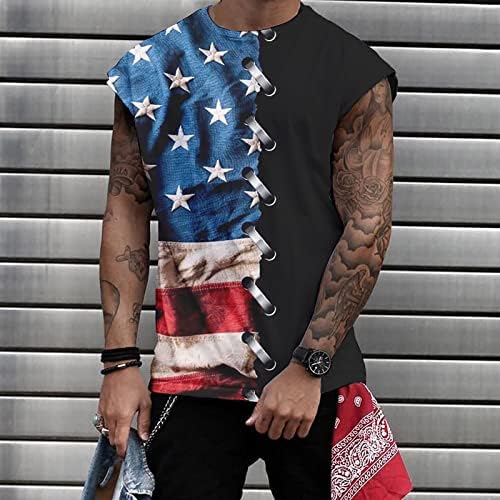 RUIRUILICO Патриотични Тениски за Мъже с Флага на Америка Летни Ежедневни Блузи Свободно Намаляване с Къси Ръкави и Графични